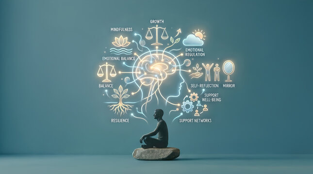 Mindful selfcare routine supporting emotional wellness and personal growth