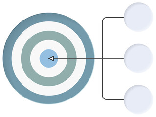 Obraz na płótnie Canvas Business target infographic template with concentric circles bullseye and three connected elements