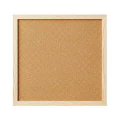 Fototapeta premium Square cork board with a natural wooden frame for pinning notes, or memos in an office, classroom, or home organization workspace area isolated on a transparent background