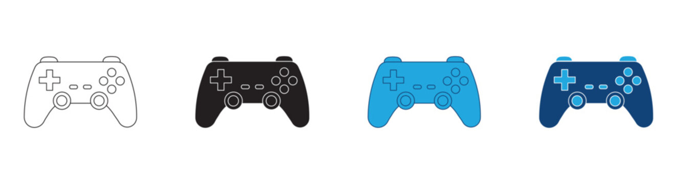 Video game controller gamepad icon set.  Game console. Joystick icon collections .Vector illustration.