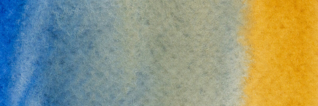 Abstract watercolor background with a smooth gradient yellow and blue