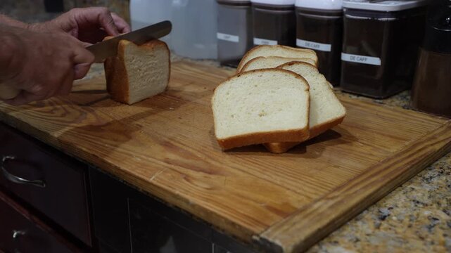 Fresh Bread Cut After Baking at Home