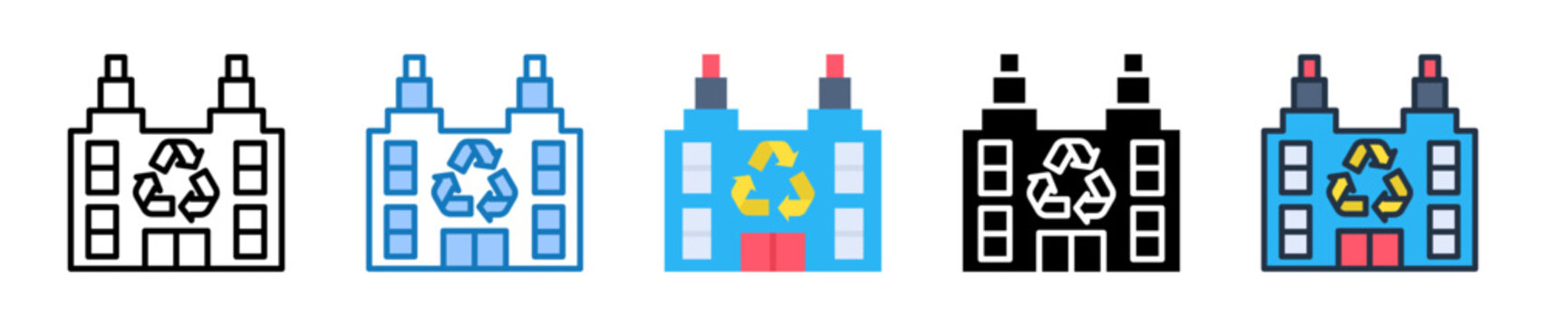 Recycling Center multiple style icons set design vector illustration. 