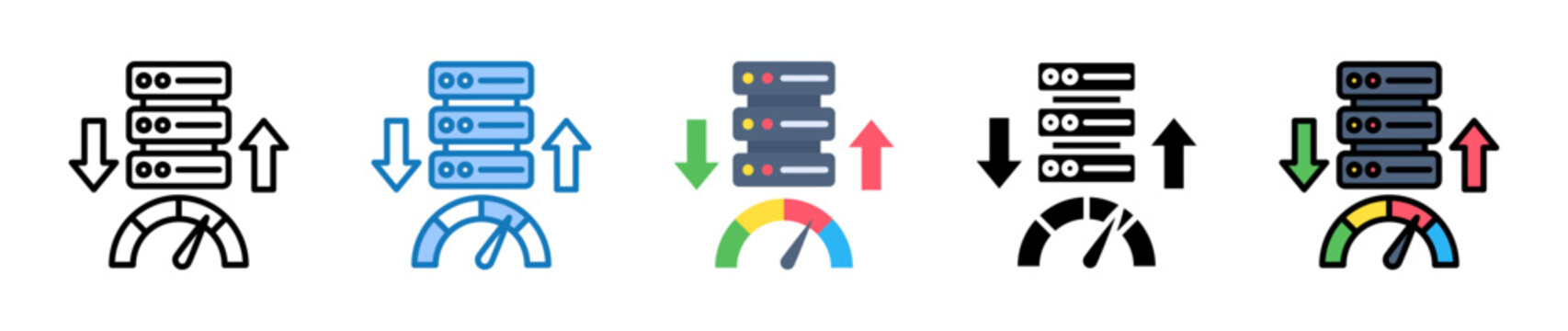 Bandwidth multiple style icons set design vector illustration. 