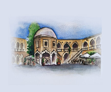 Hand painting watercolor art of watercolor illustration.