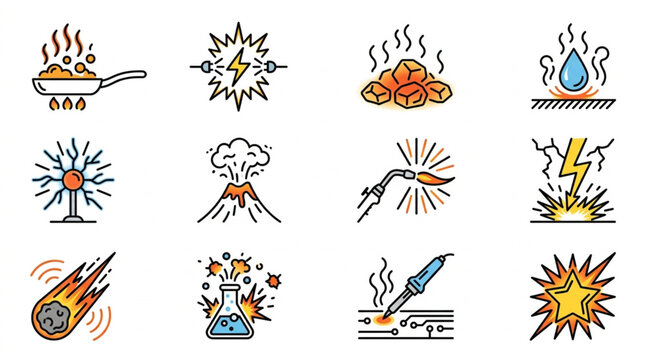 Collection of Science and Energy Icons.
