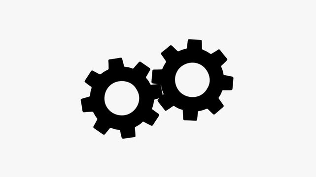 Animated setup error icon. Line spinning gear with warning sign appear animation. Update glowing setting icon setup animation. setting icon 
Animated video of black drive gear,