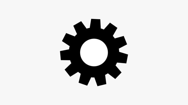 Animated setup error icon. Line spinning gear with warning sign appear animation. Update glowing setting icon setup animation. setting icon 
Animated video of black drive gear,