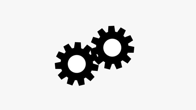 Animated setup error icon. Line spinning gear with warning sign appear animation. Update glowing setting icon setup animation. setting icon 
Animated video of black drive gear,