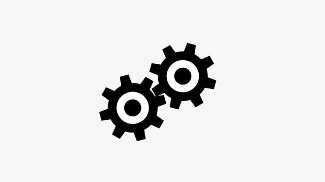 Animated setup error icon. Line spinning gear with warning sign appear animation. Update glowing setting icon setup animation. setting icon 
Animated video of black drive gear,