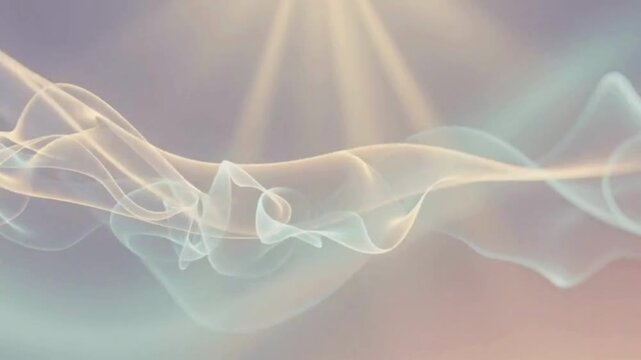 Smooth, luminous abstract curves and subtle light rays gracefully blend in a soft, elegant background composition