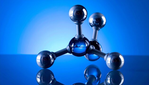 Metallic molecular model of branched organic structure