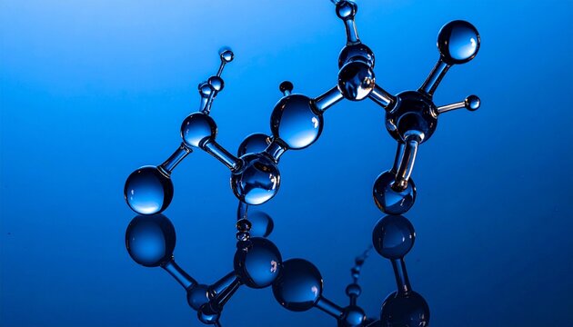 Metallic molecular model of branched organic structure