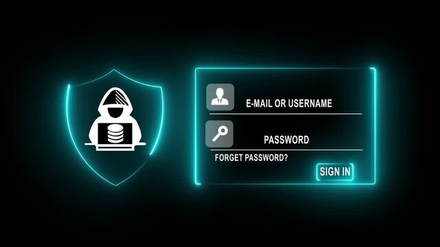 Cybersecurity, Secure Login System concept on the transparent background. user accessing password on secure login for data privacy, identity protection. security system sign in idea.