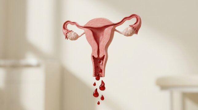 Woman uterine health: menstrual bleeding, period disorder, cycle irregularity, ovary function, womb reproduction, endometrial problem, hormone balance, gynecology care, fertility issue.