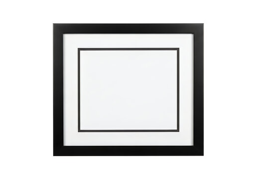 Double matted black picture frame with white borders