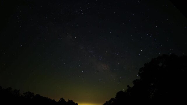 Stars and Milky Way Rise Over North Carolina Night Sky