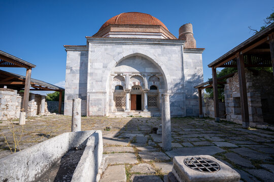 Ilyas Bey Complex and mosque in the ancient city of Miletus. Didim district, Aydin province, Turkey country