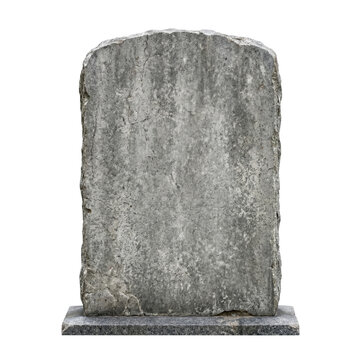 Weathered stone tombstone grave marker