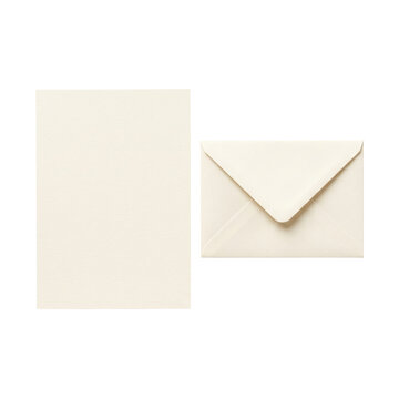 Blank cream paper stationery and envelope set