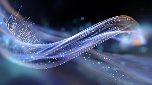 Flowing light curves through cosmic space, glowing softly