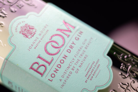 LONDON, UK - 29 MARCH 2025 Bloom Gin London Dry, created by one of the worlds leading gin experts, Master Distiller Joanne Moore, winner of numerous awards