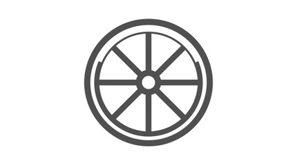 Obraz premium Minimalist Wheel Icon Vector Illustration - Simple Geometric Design