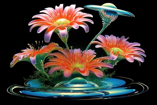 Saturn with flowers outdoors nature plant.