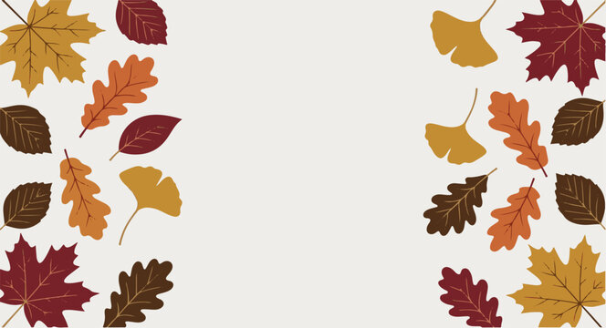 October autumn leaves border background with seasonal falling foliage