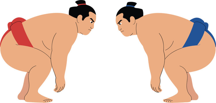 Sumo Wrestling Competition IllustrationSumo Wrestling Competition Illustration