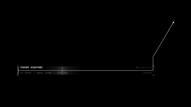 High-Tech Glitch HUD Callout Lines Animated Sci-Fi Targeting UI Motion Graphics Loop 4K