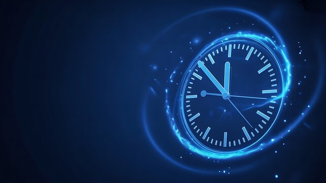 Digital time technology and futuristic clock interface concept