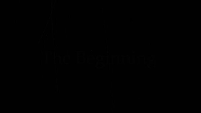 Vintage Retro Film Intro Title Screen &ldquo;The Beginning&rdquo; : Silent Movie Era Pop-Up Text Animation, Old Cinema Style Intertitle Frame, Classic Sepia Motion Graphics Overlay