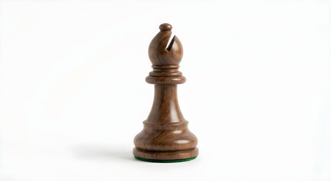 Fou d'&eacute;checs en bois isol&eacute; sur fond blanc