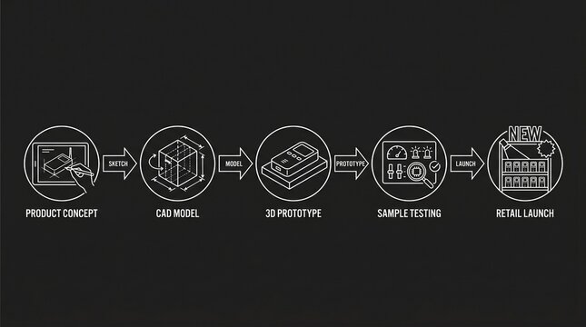 Product development process from concept to retail launch