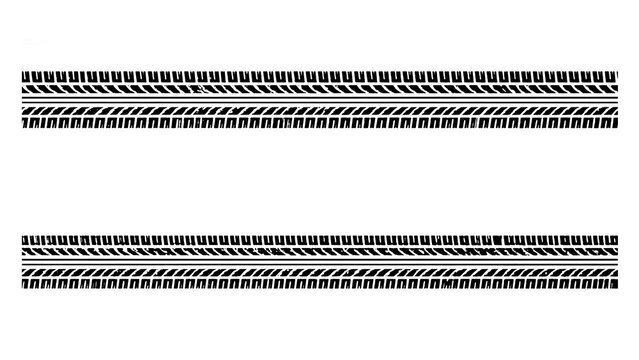 Textured black car tire tracks vector collection featuring distressed grunge tread patterns isolated on transparent background for automotive racing and transport graphic design layout elements