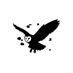 Fototapeta premium Majestic Owl Flying Silhouette Vector Illustration