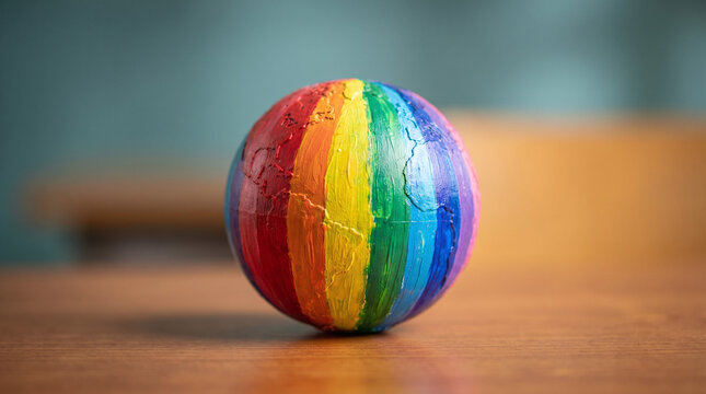 Colorful Rainbow Earth Globe Concept Representing Diversity, Inclusion and Global Unity