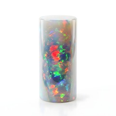 Fototapeta premium Polished opal cylinder showcasing colorful neuromorphic network patterns