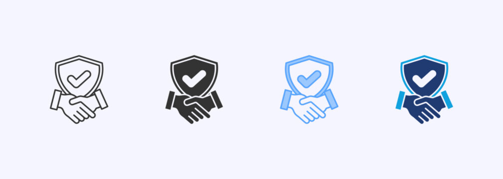 Trust Icon Set Multiple Style Collection Illustration