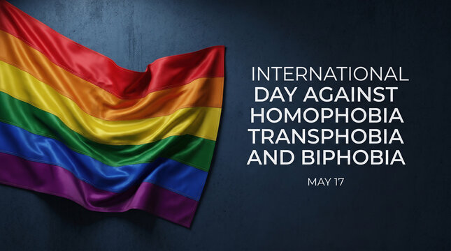 International Day Against Homophobia Transphobia and Biphobia with Rainbow Pride Flag Background