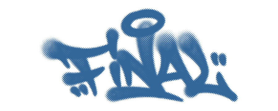 Final text graffiti tag displaying street art spray paint style handstyle font for soccer football championship tournament supporter clothing poster design element isolated clip art.