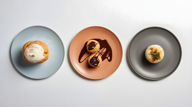 Delicious Desserts on Colorful Plates