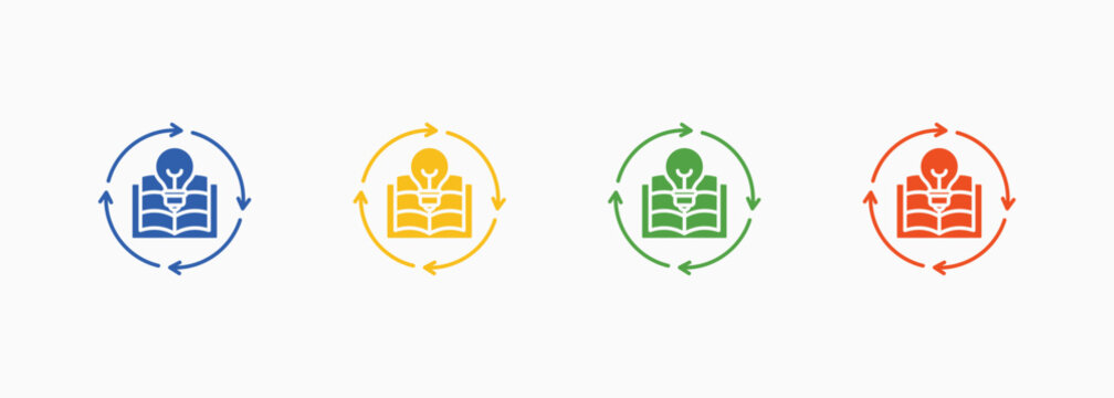 Learning Icon Set Color Multiple Style Collection Vector Illustration