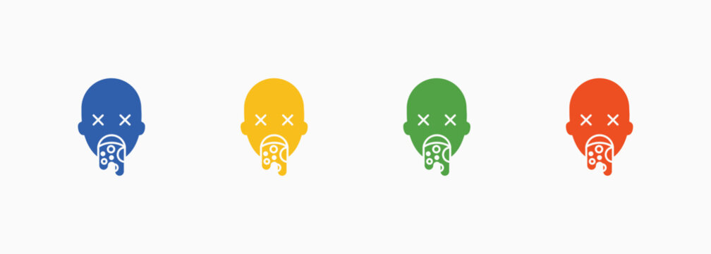 Vomiting Icon Set Color Multiple Style Collection Illustration