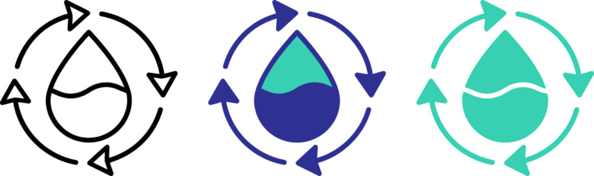 Water recycling and conservation concept with circular