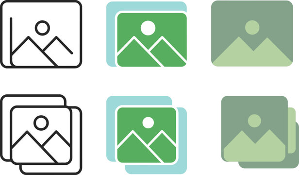 Vector illustration of a stack of photos with different
