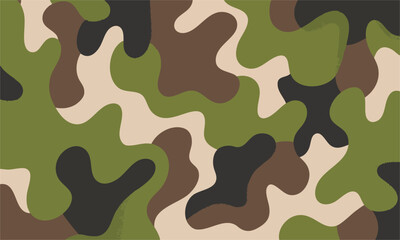 Fototapeta premium Classic army camouflage seamless vector pattern with halftone dots.