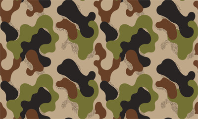 Fototapeta premium Tactical woodland camouflage seamless vector background design.