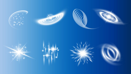 Naklejka premium Abstract Glowing Light Effects Collection Vector Background